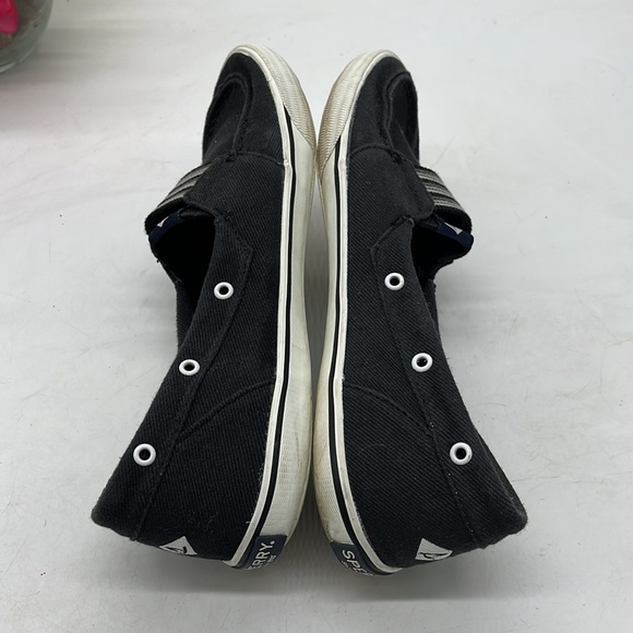 Sperry Black Canvas Slip On Boat Shoes Sz 9. SPR2543 - Picture 5 of 7